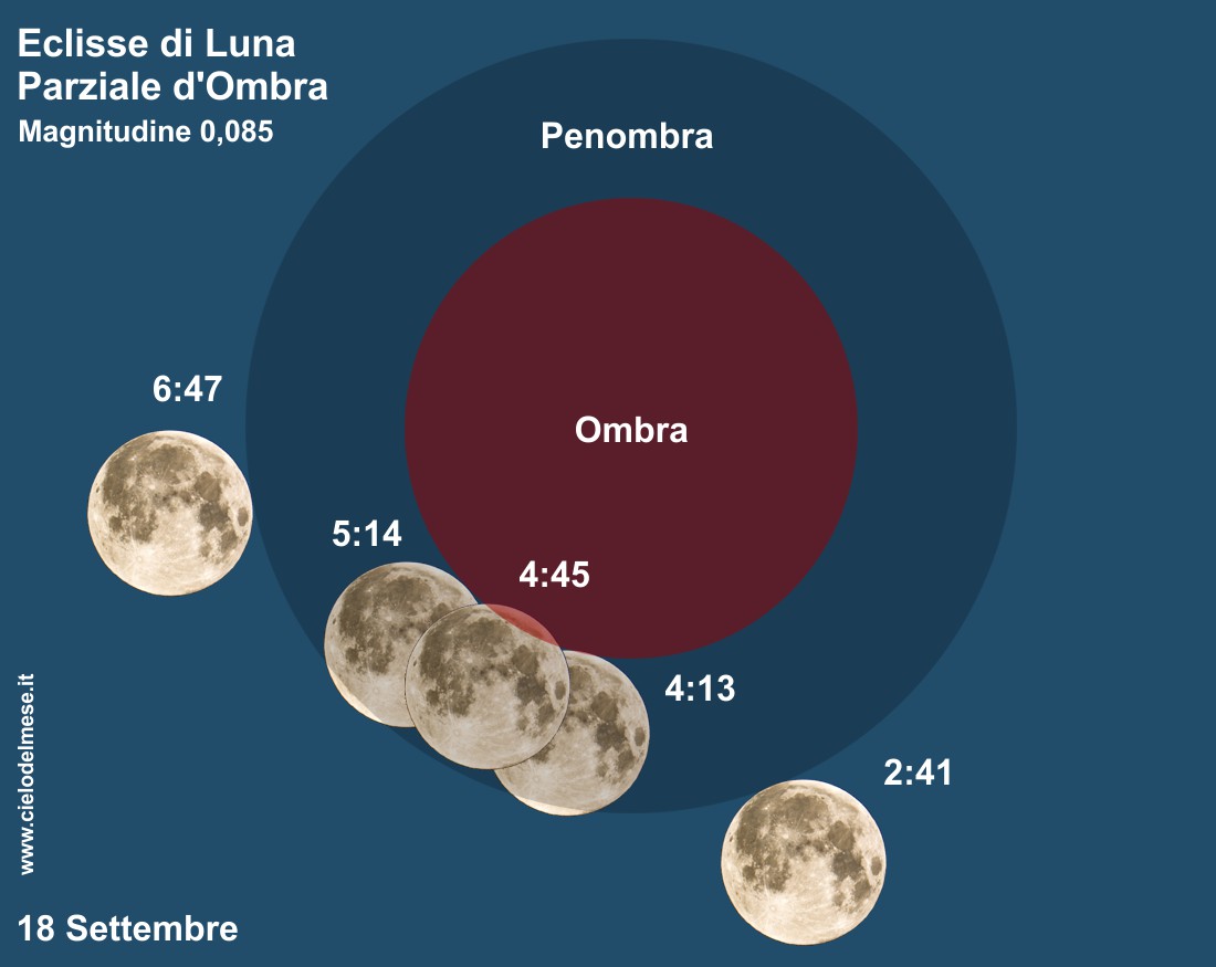Mappa del Fenomeno - Eclisse PArziale di Luna del 18 settembre 2024